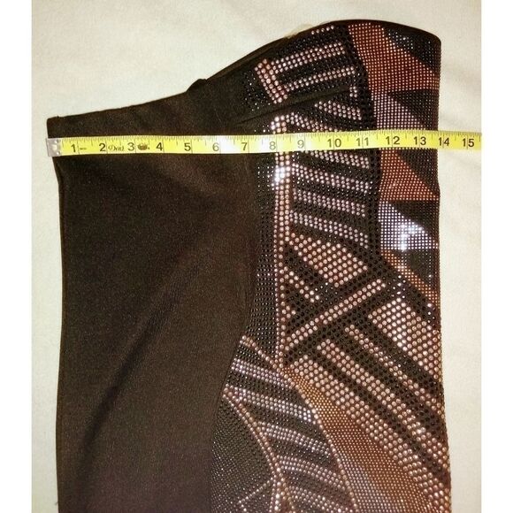 Crystal Doll Abstract Studded Strapless Bodycon Metallic Cocktail Dress - Picture 7 of 11